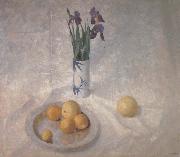 NC Wyeth Still Life with Iris and Oranges painting